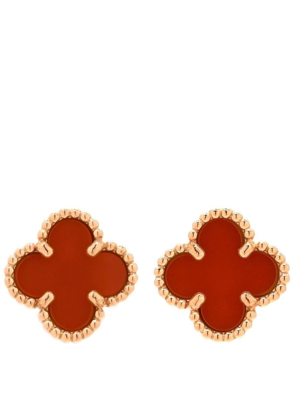 Van Cleef & Arpels Earrings Sweet Alhambra Red Rose Gold 18k 18
